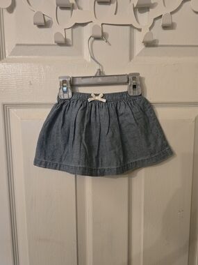 Carter's Light Blue Chambray Skirt with White Bow